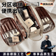 ROWILUX德國品質(zhì)化妝包大容量女2025新款便攜分區旅行手提防水收納洗漱包 [駝色(棕色內里)+粉色Mini折疊鏡] 28*16*15.5cm