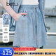 betu女裝2025夏季新款短褲松緊腰萊賽爾舒適涼爽休閑褲子2505T79 藍色 M