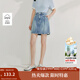 茵曼（INMAN）【商場同款】牛仔短裙2025夏季女裝新款純棉顯瘦a字裙子 淺牛仔 L