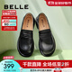百麗（Belle）牛皮兩穿樂(lè )福鞋女商場(chǎng)同款圓頭英倫風(fēng)單鞋B2J1DAA4 黑色 38 (240mm)