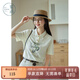 紫涵（ZIHAN）紫涵POLO領(lǐng)印花T恤女夏季新款森系學(xué)院風(fēng)米白正肩短袖上衣 米色 S