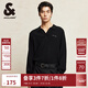 杰克·瓊斯（JACK&JONES）男裝秋冬新款時(shí)尚潮流百搭羊毛衫套頭毛衣靜奢風(fēng)POLO領(lǐng)針織衫男 E40 黑色 XL 185