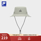 斐樂(lè )（FILA）官方情侶款圓帽2025夏季新款戶(hù)外運動(dòng)帽子遮陽(yáng)帽漁夫帽 灰褐卡其-DK XS