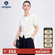 Navigare意大利小帆船女彈力短袖針織開(kāi)衫純色圓領(lǐng)外套2324595501 白 L 