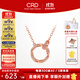 CRD克徠帝【現貨閃發(fā)】18K金莫比烏斯環(huán)項鏈鉆石女彩金送女友 【X00299BR】K紅 約4分【豪華款】