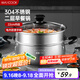 美廚（maxcook）湯鍋蒸鍋 304不銹鋼二層湯煲雙層湯蒸鍋蒸屜蒸格燉鍋22cm MCT8763