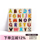 TOI配對拼圖兒童形狀配對認知板嬰幼兒木制玩具1-2-3歲兒童生日禮物字母板+語(yǔ)言認知