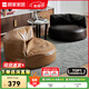 顧家家居懶人沙發(fā)EPP豆袋踏踏米休閑小戶(hù)型豆袋客廳創(chuàng  )意陽(yáng)臺躺臥 豆袋懶人沙發(fā)PU圓盤(pán)-卡其色
