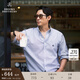布克兄弟（BrooksBrothers）男士春秋牛津紡扣結(jié)領(lǐng)logo休閑襯衫 B976-藍(lán)色條紋 L