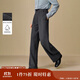 茵曼休閑高腰磨毛闊腿褲2025冬季女裝新款顯瘦呢子長(cháng)褲 深灰色 26