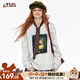 妖精的口袋「搭子衛衣」多巴胺萌寵印花圓領(lǐng)衛衣女2025秋季新款長(cháng)袖套頭上衣 養生大師灰色 M