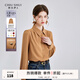 秋水伊人時(shí)尚簡(jiǎn)約顯瘦直筒襯衫秋季新款女休閑長(cháng)袖打底襯衣 桔色-經(jīng)典款 L