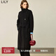 LILY冬新款女裝綿羊毛駱駝絨輕奢高級感通勤雙面呢大衣女長款 510黑色 M