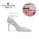 玫瑰米蘭達RoseMiranda高跟鞋銀色細跟婚鞋一字帶單鞋 【水波紋格利特】【8.5CM 銀色】 36