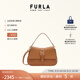 芙拉（FURLA）【禮物】【明星同款】FLOW中號牛皮女士通勤手提包單肩斜挎包 棕色