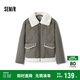 森馬（Semir）棉服女拼接毛絨翻領(lǐng)溫柔百搭2024冬季寬松棉衣復古風(fēng)109724112003