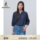beanpole濱波  春夏新款女士商務(wù)優(yōu)雅春夏印花七分袖襯衫 藏青色 S 160/84A