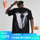 VLONESmokeDemonAngel煙霧惡魔天使V字短袖T恤男女同款 VLTE2001黑天使 XL