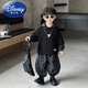 迪士尼（Disney）男童秋季套裝新款衛衣痞帥韓版中小童秋裝潮酷男寶兩件套運動(dòng) 黑色豹紋男童套裝 120