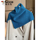 啄木鳥(niǎo)（TUCANO）韓系圍巾女冬季新款時(shí)尚外搭套頭圍脖女純色百搭脖套毛針織披肩潮 藍色