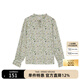 Marc O'Polo/MOP【商場(chǎng)同款】春季新款休閑時(shí)尚立領(lǐng)碎花長(cháng)袖襯衫女襯衣 白底印花P01 XXS /155 76A