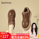 達芙妮（DAPHNE）復古厚底德訓鞋女款2025新款冬季加絨保暖棉鞋休閑運動(dòng)板鞋女鞋子 棕色 37