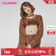 LALABOBO美拉德小熊毛衣女秋冬新款美式復古套頭寬松上衣LBDC-WSTM19 咖色 厚款 S