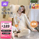 婧麒空氣棉月子服春秋純棉產(chǎn)后孕婦睡衣哺乳產(chǎn)婦喂奶家居服秋冬季 【空氣棉】米白色-Jyz24935 XXL