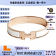 愛(ài)馬仕（HERMES）  新款 窄款經(jīng)典H扣手鐲男女同款 合金琺瑯手鐲 情侶款 節日禮物 白色玫瑰金-O31 PM