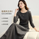 韓都衣舍【松弛都市】針織兩件套女2025春秋氣質(zhì)時(shí)尚簡(jiǎn)約顯瘦半裙套裝