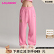 LALABOBO【商場(chǎng)同款】小熊休閑衛(wèi)褲寬松顯瘦束腳多巴胺運(yùn)動(dòng)褲LBDC-WXZC19 粉色 常規(guī) M