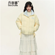 丹珠娜（DanZhuNa）奶黃色羽絨棉服女裝短款2025冬季新款甜美風(fēng)小個(gè)子面包服棉衣外套 黃色 M