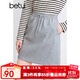 百圖betu女裝2025春季新款半身裙松緊腰簡(jiǎn)約休閑短裙裙子女2501T56 淺灰 M