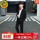 G.DUCKKIDS童裝兒童西裝套裝帥氣男童主持人禮服鋼琴演出服男孩花童西服外套 外套褲子 130 建議身高120-130cm7-8歲cm