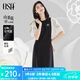 歐莎（OSA）法式假兩件拼接連衣裙女夏季新款小個(gè)子氣質(zhì)泡泡袖小黑裙 黑色 XL