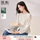 香影法式蕾絲長(zhǎng)袖襯衫女2025秋裝新款甜美圓領(lǐng)萊賽爾天絲白色上衣 鷺白 S 55/80A/85-95斤