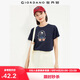 佐丹奴短袖t恤女純棉法式漫畫(huà)印花趣味減齡圓領(lǐng)體恤13324330