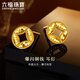 六福珠寶足金爆閃銅錢(qián)精致蜂巢黃金耳釘耳飾 計價(jià) L19G0004DS 1.74克(含工費155元) 配硅膠耳堵