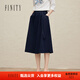菲妮迪（FINITY）FINTIY菲妮迪半身裙秋季新款時(shí)尚簡(jiǎn)約A字垂感通勤半裙女 藏青色 M