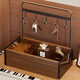 梵儷琳（FANLILIN）鑰匙收納玄關(guān)擺件入戶(hù)門(mén)喬遷置物架門(mén)口鞋柜上創(chuàng  )意神器桌面整理盒 胡桃-黑茶