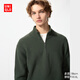 優(yōu)衣庫男女裝souffle yarn舒芙蕾半拉鏈針織衫毛衣毛衫新款478546 58 深綠色 L /175/100A