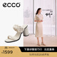愛(ài)步（ECCO）涼鞋女 夏季方頭一字帶優(yōu)雅媽媽女士單鞋高跟涼鞋 雕塑233303 石灰色23330301378 36