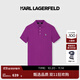 Karl Lagerfeld卡爾拉格斐輕奢老佛爺男裝夏款I(lǐng)KONIK短袖POLO衫 玫紅色 M