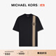 MICHAEL KORS邁克高仕 MK 男士棉質(zhì)條紋印花T恤短款上衣 黑色 001 L