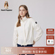 Hush Puppies暇步士女裝春季新款戶(hù)外休閑印花UPF50+時(shí)尚短款防曬外套 128米白 M