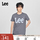 Lee商場(chǎng)同款25新品標(biāo)準(zhǔn)版圓領(lǐng)Logo印花男短袖T恤休閑LMT0104103RX 鐵灰色 XL