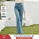 香影復古水洗牛仔闊腿褲女2025秋季夏新款高腰直筒褲梨形身材褲子 牛仔藍 S