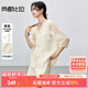 尚都比拉夏季新中式盤(pán)扣刺繡襯衫吊帶內搭休閑闊腿短褲套裝女 云霜 L 