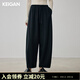 KEIGAN/開(kāi)間口碑爆款 可水洗羊毛易打理抽繩腰九分寬松企鵝奶奶褲 經(jīng)典黑 L 38