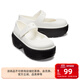 卡駱馳（CROCS）雪屋瑪麗珍戶(hù)外厚底沙灘鞋女鞋|209939 粉筆色/黑色-0WX 36 /37(220mm)